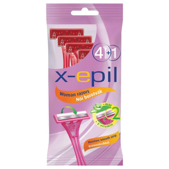 X-Epil - Einwegrasierer für Damen, 2 Klingen (5 Stk.)