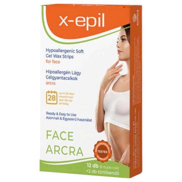 X-Epil: Hypoallergene Gesichtsgelstreifen (12 Stk.)