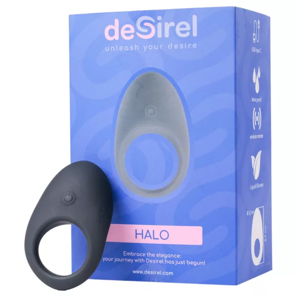 Desirel Halo - App-gesteuerter vibrierender Penisring für Männer (schwarz)