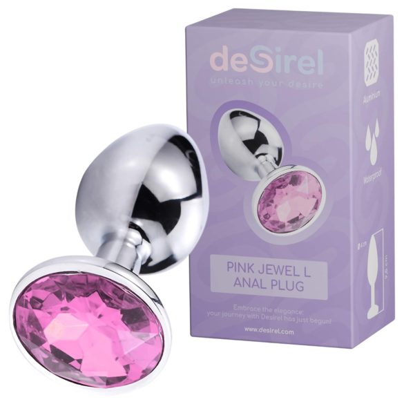 Desirel Pink Jewel L - Anal Plug (Silber-Pink)