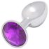 Sunfo - Metall Analplug mit lila Stein (Silber)