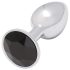 Sunfo - Metall Analplug mit schwarzem Stein (silber)