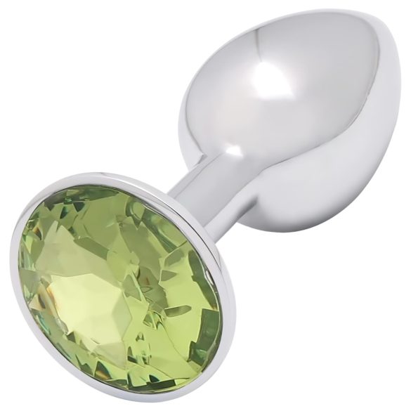 Sunfo - Metall Analplug mit Limettenstein (Silber)
