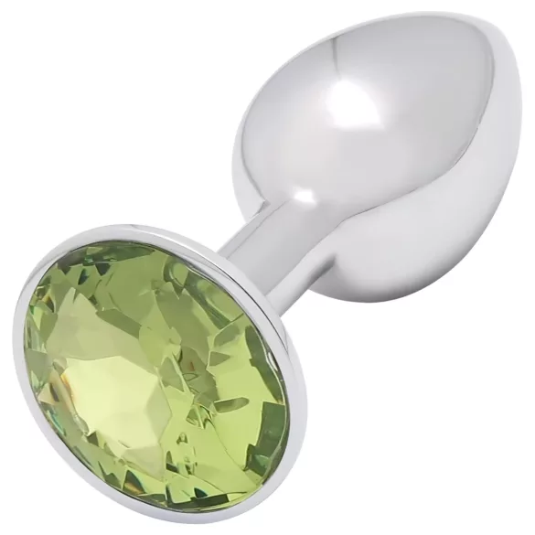 Sunfo - Metall Analplug mit Limettenstein (Silber)