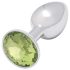Sunfo - Metall Analplug mit Limettenstein (Silber)