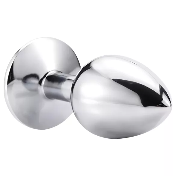 Sunfo - Metall Analplug mit rosa Stein (silber)