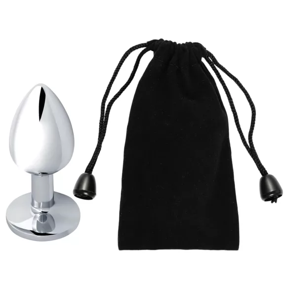 Sunfo - Metall Analplug mit rosa Stein (silber)