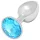 Sunfo - Metall-Analplug mit hellblauem Stein (silber)