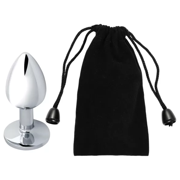 Sunfo - Metall-Analplug mit hellblauem Stein (silber)