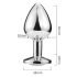 Sunfo - Metall Analplug mit herzförmigem schwarzem Stein (silber)