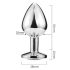 Sunfo - Metall Analplug mit herzförmigem rotem Edelstein (Silber)