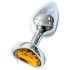 Sunfo - Metall Anal Plug mit herzförmigem goldfarbenem Stein (Silber)