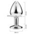Sunfo - Metall Anal Plug mit herzförmigem goldfarbenem Stein (Silber)