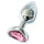 Sunfo - Metall Anal Plug mit Herzförmigem Rosa Stein (Silber)