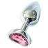 Sunfo - Metall Anal Plug mit Herzförmigem Rosa Stein (Silber)