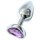 Sunfo - Metall Anal Plug mit herzförmigem lila Stein (silber)