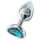 Sunfo - Metall Anal Plug mit herzförmigem hellblauem Stein (silber)