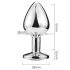 Sunfo - Metall Anal Plug mit herzförmigem hellblauem Stein (silber)