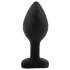 Sunfo - Silikon Analplug mit herzförmigem, dunkelblauem Stein (schwarz)