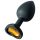 Sunfo - Silikon Anal Plug mit Herzförmigem Goldstein (Schwarz)