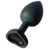 Sunfo - Silikon-Analplug mit herzförmigem schwarzem Stein (schwarz)