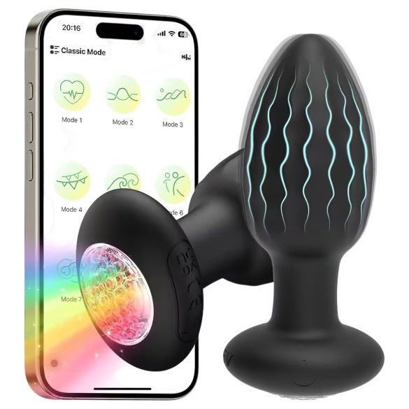 Intelligenter, leuchtender Analplug (schwarz)