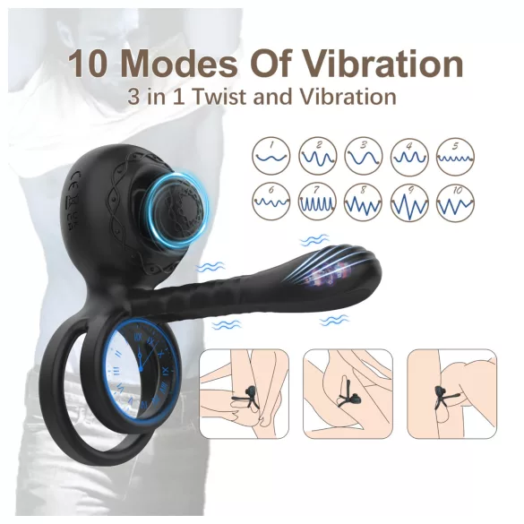 Biu-Biu - Penisring und Partnervibrator (schwarz)
