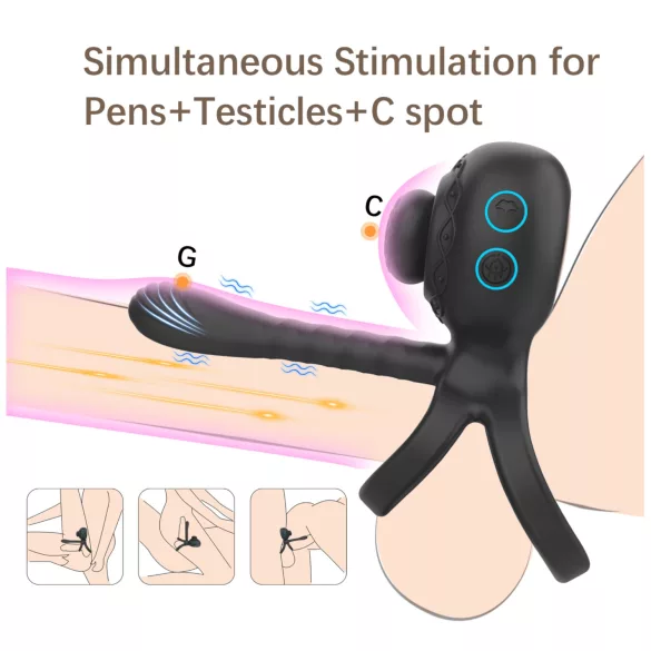Biu-Biu - Penisring und Partnervibrator (schwarz)
