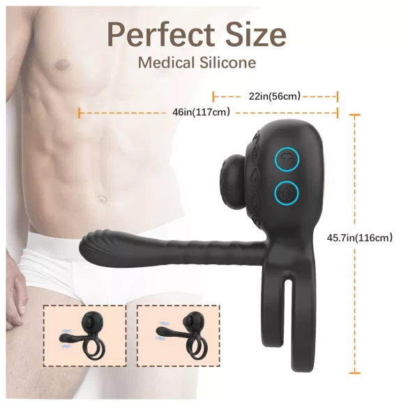 Biu-Biu - Penisring und Partnervibrator (schwarz)