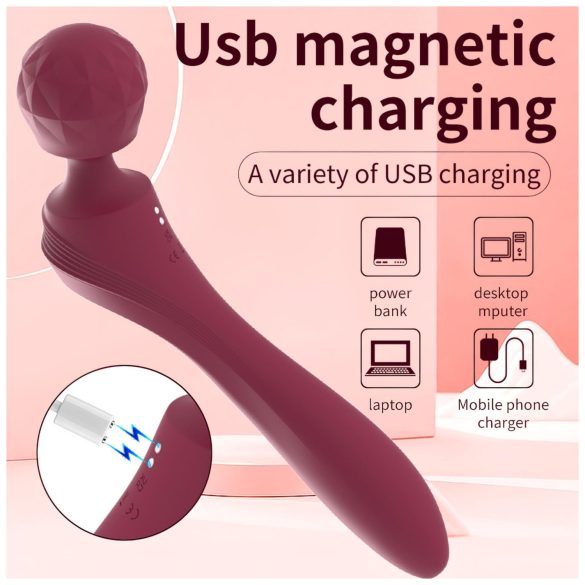 Lonely - gebogener Massagestab Vibrator (rot)