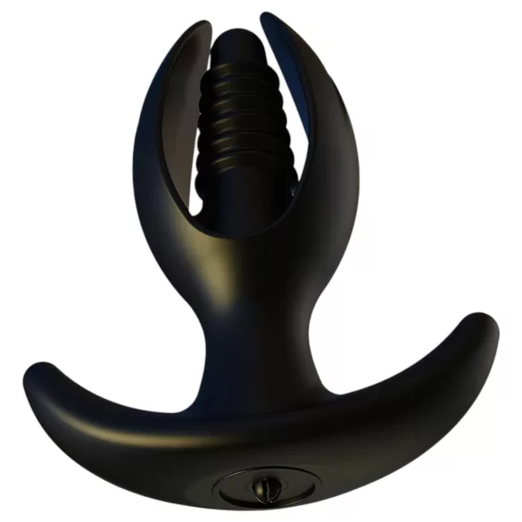 Kangvo - magnetischer, aufblasbarer gerippter Analplug (schwarz)