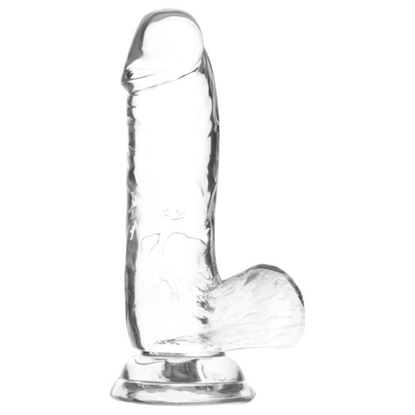 Addiction Crystal - Saugnapf Dildo mit Ährchen (transparent) - 15 cm