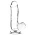 Addiction Crystal - Saugnapf Dildo mit Ährchen (transparent) - 15 cm