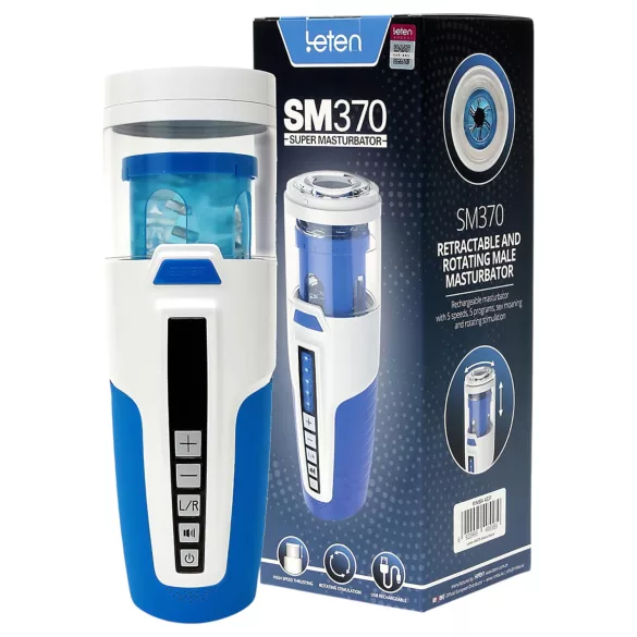 Leten SM370 - Stöhnender, rotierender Masturbator (weiß)