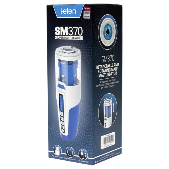 Leten SM370 - Stöhnender, rotierender Masturbator (weiß)