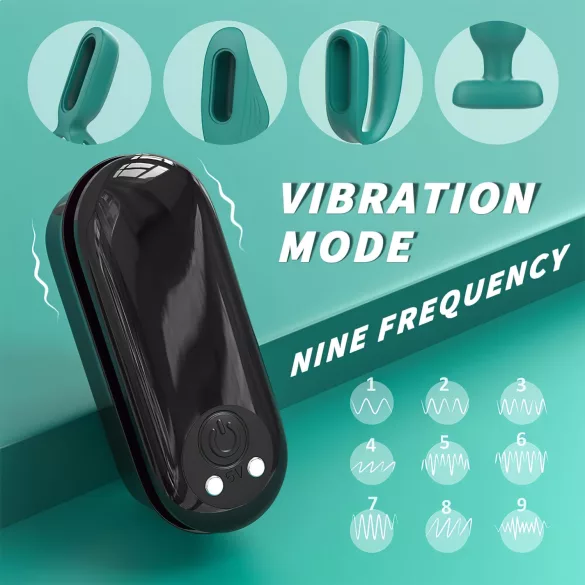Sex HD - wiederaufladbares, fernbedienbares Vibrator-Set, 4-teilig (grün)