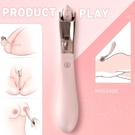 Sex HD - aufladbarer, wasserabweisender Vibrator und Stimulationsrad (Pink)