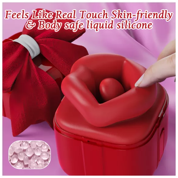 SEX HD Lovely Kiss - leckender-saugender Vibrator (rot)