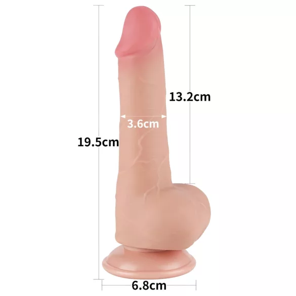 Sliding-Skin - Dildo mit Saugnapf, zweischichtig - 19,5 cm (naturfarben)