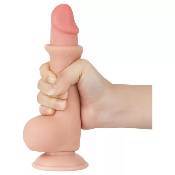 Sliding-Skin - Dildo mit Saugnapf, zweischichtig - 19,5 cm (naturfarben)