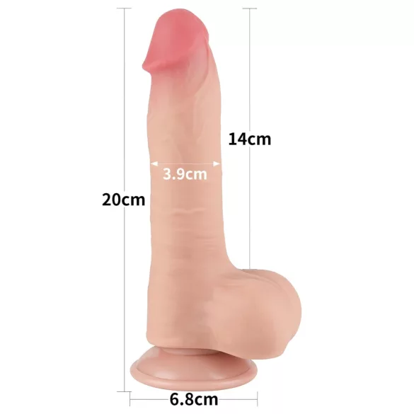 Lovetoy Sliding-Skin - Hoden Doppel-Layer Dildo - 20cm (Natur)
