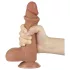Lovetoy Sliding-Skin - zweischichtiger Dildo mit Hoden - 19,5 cm (dunkel natur)
