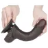 Lovetoy Sliding-Skin - Zweischicht-Dildo mit Saugnapf - 19,5cm (braun)