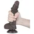 Lovetoy Sliding-Skin - Zweischicht-Dildo mit Saugnapf - 19,5cm (braun)