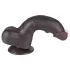 Lovetoy Sliding-Skin - zweischichtiger Dildo mit Hoden - 20cm (braun)