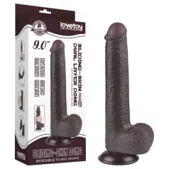   Lovetoy Sliding-Skin - Haftender, doppelwandiger Dildo - 20,8cm (braun)