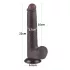 Sliding-Skin - Dildo mit Saugnapf und Doppelstruktur - 20,8 cm (braun)
