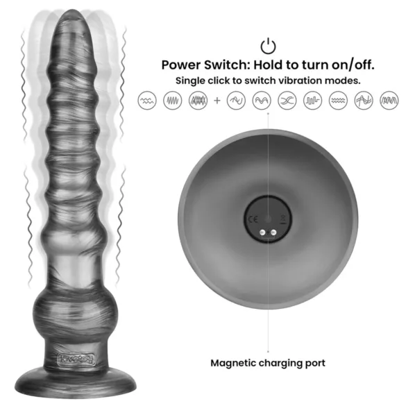 Lovetoy King Sized - extra großer Vibrator - 32 cm (grau)