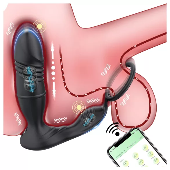 AlvUp - Intelligenter Prostata-Vibrator mit Penisring (schwarz)