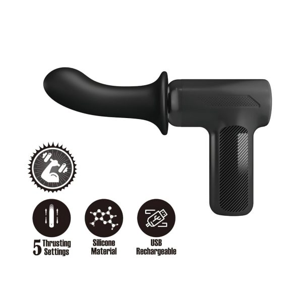 Pretty Love Dj Doctor - Stoßpistolen-Vibrator für Damen (Schwarz)